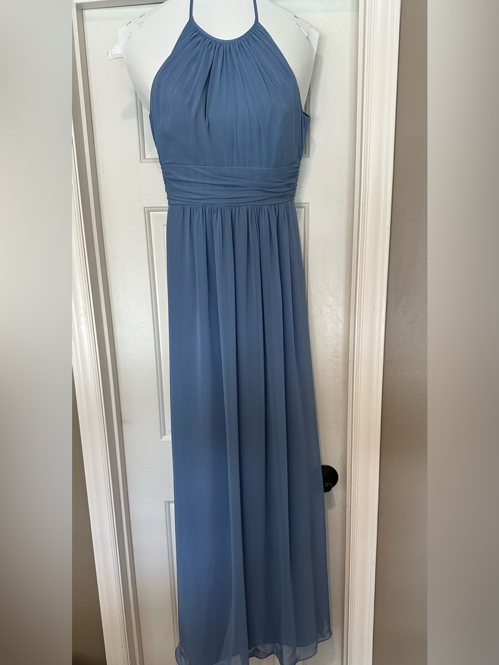 Sleek Slate Blue Maxi Dress - Elegant Evening Gown
